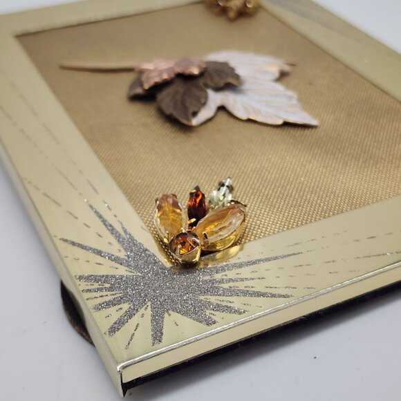 Gold Tone Sparkle Frame With Leaf Embellishments & Rhinestone Accents For 4x6 - Picture 15 of 15
